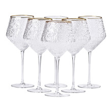 Набір фактурних келихів, 600 мл з тонкою ніжкою, комплект з 6, для вина HP-16-3 (LG-2350684517) Набір фактурних келихів, 600 мл з тонкою ніжкою, комплект з 6, для вина HP-16-3 (LG-2350684517)