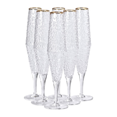 Келихи для шампанського 250 мл, висока ніжка, набір із 6 штук HP-16-4 (LG-2350684518)