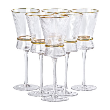 Набір з 6 келихів з високими тонкими ніжками, 300 мл, для вина HP-16-7 (LG-2350684521)