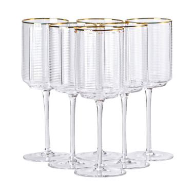 Набір з 6 високих келихів з тонкою ніжкою, 450 мл, для вина HP-16-13 (LG-2350684527)