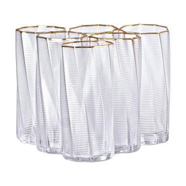 Набір склянок 6 шт по 450 мл із золотим обідком HP-16-18 (LG-2350684532)