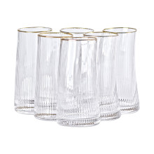 Набір стаканів високих 6 штук по 600 мл із золотим обідком HP-16-19 (LG-2350684533) Набір стаканів високих 6 штук по 600 мл із золотим обідком HP-16-19 (LG-2350684533)