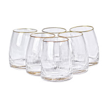 Набір із 6 склянок 400 мл із вигнутими стінками та вертикальним рифленням HP-16-20 (LG-2350684534)