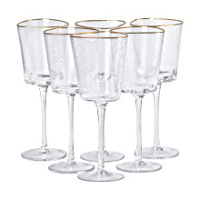 Набір з 6 келихів 350 мл, для вина із золотим обідком HP-16-22 (LG-2350684536)