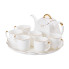 Чайний набір на 6 персон, із заварювальним чайником і підставкою, білий. (LG-2350684544)