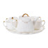 Чайний набір на 6 персон, із заварювальним чайником і підставкою, білий. (LG-2350684544)