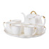Чайний набір на 6 персон, із заварювальним чайником і підставкою, білий. (LG-2350684544)