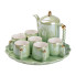 Чайний набір на 6 персон із заварювальним чайником та порцелянаовою підставкою Зелений HP-15-8 (LG-2350684548)