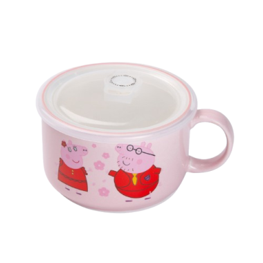 Миска для локшини порцелянова 770 мл із герметичною кришкою рожева HP-15-12 (LG-2350684552)