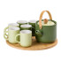 Чайний сервіз на 6 персон з бамбуковою обертовою підставкою, зелений HP-15-23 (LG-2350684561)