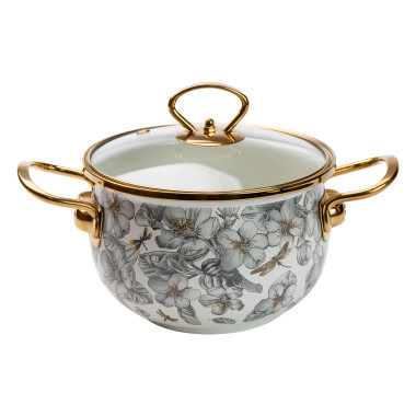 Емальована каструля об'ємом 2 літри для газових, електричних та індукційних плит HP-2-105 (LG-2350684571)