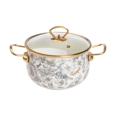 Емальована каструля об'ємом 3,5 л для газових, електричних та індукційних плит HP-2-106 (LG-2350684572)