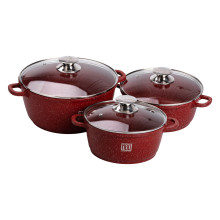 Набір із трьох алюмінієвих каструль із товстим дном та кришками з антипригарним покриттям MGC HP-4-408 (LG-2358506248) Набір із трьох алюмінієвих каструль із товстим дном та кришками з антипригарним покриттям MGC HP-4-408 (LG-2358506248)