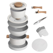 Набір алюмінієвого посуду MGC з антипригарним покриттям 11 предметів білий HP-4-405 (LG-2358506249) Набір алюмінієвого посуду MGC з антипригарним покриттям 11 предметів білий HP-4-405 (LG-2358506249)