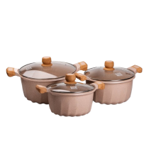 Набір із трьох каструль та сковорідок з кришками 24, 28, 32 см, товсте алюмінієве дно MGC HP-4-402 (LG-2358506252) Набір із трьох каструль та сковорідок з кришками 24, 28, 32 см, товсте алюмінієве дно MGC HP-4-402 (LG-2358506252)