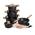 Набір посуду, комплект з 4 каструль і сковорідок, MGC, чорний HP-4-404B (LG-2358506266)