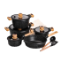 Набір посуду, комплект з 4 каструль і сковорідок, MGC, чорний HP-4-404B (LG-2358506266)