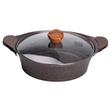 Алюмінієва каструля Ø 30 см, мармурове антипригарне покриття, кавовий MGC HP-4-413CO (LG-2358506280)