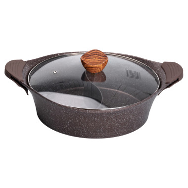 Алюмінієва каструля Ø 30 см, мармурове антипригарне покриття, кавовий MGC HP-4-413CO (LG-2358506280)