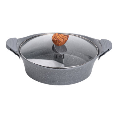 Алюмінієва каструля Ø 30 см Мармур з антипригарним покриттям сірий MGC HP-4-413G (LG-2358506282)
