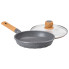 Алюмінієва сковорода 1,8 л з мармуровим антипригарним покриттям Ø 24 см сіра MGC HP-4-423G (LG-2358506304)
