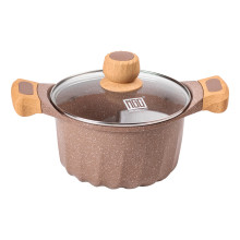 Алюмінієва каструля об'ємом 3 літри з кришкою Ø 20 см, мармурове антипригарне покриття MGC кавового кольору HP-4-432CO (LG-2358506336) Алюмінієва каструля об'ємом 3 літри з кришкою Ø 20 см, мармурове антипригарне покриття MGC кавового кольору HP-4-432CO (LG-2358506336)