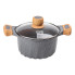 Алюмінієва каструля об'ємом 3 літри з кришкою Ø 20 см. Мармур з антипригарним покриттям MGC сірий HP-4-432G (LG-2358506337)