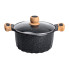 Алюмінієва каструля об'ємом 5 літрів з кришкою Ø 24 см з мармуровим антипригарним покриттям MGC чорна HP-4-433B (LG-2358506340)