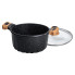 Алюмінієва каструля об'ємом 5 літрів з кришкою Ø 24 см з мармуровим антипригарним покриттям MGC чорна HP-4-433B (LG-2358506340)