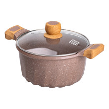 Алюмінієва каструля об'ємом 5 літрів з кришкою Ø 24 см, мармурове антипригарне покриття, кавовий MGC HP-4-433CO (LG-2358506341) Алюмінієва каструля об'ємом 5 літрів з кришкою Ø 24 см, мармурове антипригарне покриття, кавовий MGC HP-4-433CO (LG-2358506341)