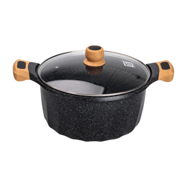 Велика алюмінієва каструля об'ємом 11 літрів з кришкою Ø32 см з антипригарним покриттям MGC HP-4-435B (LG-2358506346)