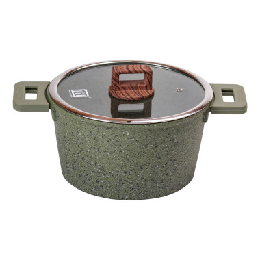 Алюмінієва каструля об'ємом 5,3 л з кришкою Ø 24 см з антипригарним покриттям MGC HP-4-446GR (LG-2358506362)