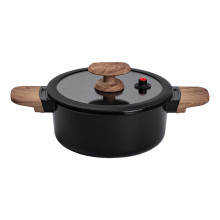 Алюмінієва каструля з керамічним покриттям антипригарним 2.5 л Ø 20 см чорний MGC HP-4-452B (LG-2358506367)