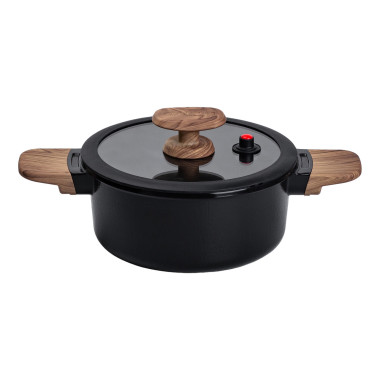 Алюмінієва каструля з керамічним покриттям антипригарним 2.5 л Ø 20 см чорний MGC HP-4-452B (LG-2358506367)