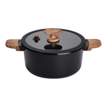 Алюмінієва каструля з керамічним покриттям антипригарним 4.7 л Ø 24 см чорний MGC HP-4-453B (LG-2358506369)