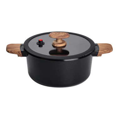 Алюмінієва каструля з керамічним покриттям антипригарним 4.7 л Ø 24 см чорний MGC HP-4-453B (LG-2358506369)