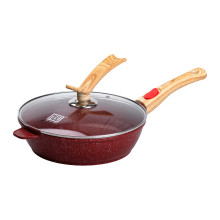 Алюмінієва глибока сковорода (2,8 л) зі скляною кришкою Ø 26 см Червоний MGC HP-4-464R (LG-2358506395)