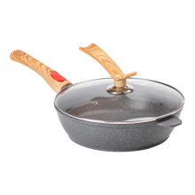 Алюмінієва глибока сковорода (3,5 л) зі скляною кришкою Ø28 см сіра MGC HP-4-465G (LG-2358506398)