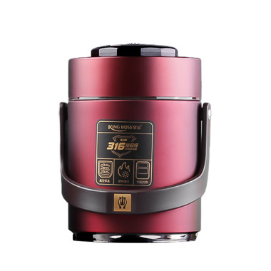 Термос для їжі з 2 контейнерами з нержавіючої сталі на 1.5 літра червоний HP156R (LG-2394098884)