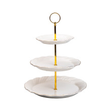 Етажерка для фруктів і десертів 3-ярусна порцелянова біла HP-7-731 (LG-2394098793) Етажерка для фруктів і десертів 3-ярусна порцелянова біла HP-7-731 (LG-2394098793)