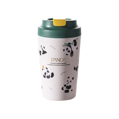 Термочашка Panda з порцелянаовою колбою 380 мл Зелена HP-14-12GR (LG-2394098848)