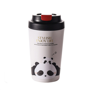 Термочашка Panda з порцелянаовою колбою 380 мл Чорна HP-14-12B (LG-2394098849)