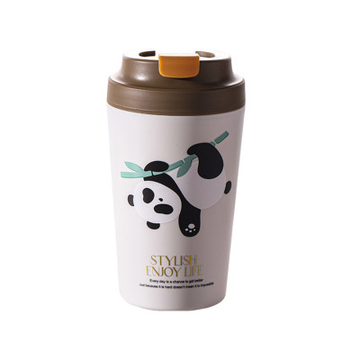 Термочашка Panda з порцелянаовою колбою 380 мл Коричнева HP-14-12BR (LG-2394098850)