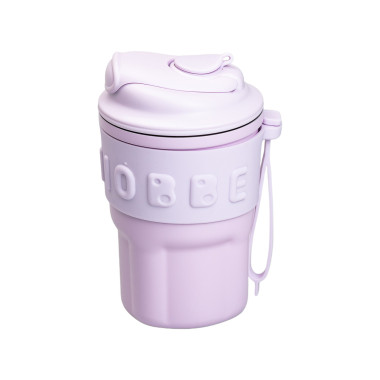 Термочашка Chiobbe з трубочкою та ремінцем 450 мл бузкова HP-14-18V (LG-2394098862)