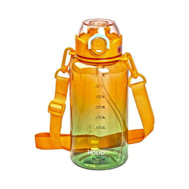 Пляшка для води 1 л пляшечка з мундштуком помаранчева (LG-2394098897)