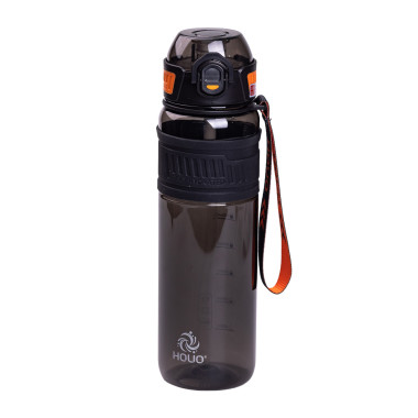 Пляшка для води Houo спортивна 1 літр з фліп кришкою чорна (LG-2394098899)