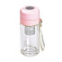 Термос скляний Hexagram із подвійними стінками та заварником 240 мл рожевий (LG-2394098907)