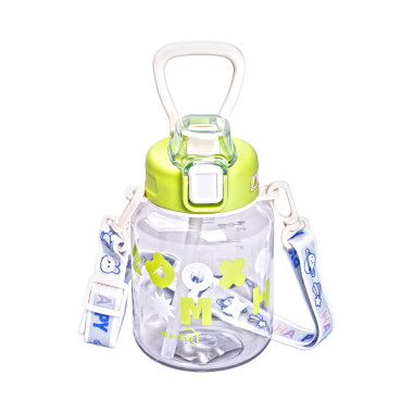 Пляшка для води Gucgres дитяча 650 мл на ремінці зелена (LG-2394098910)