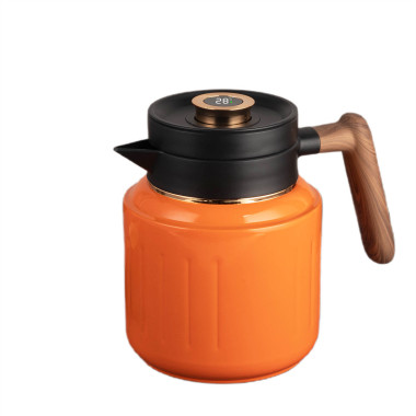 Чайник термос з індикатором температури та заварником 1 л помаранчевий (LG-2394098926)