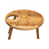 Винний столик-менажниця з дерева 35 см круглий на ніжках дуб (LG-BWR350180)